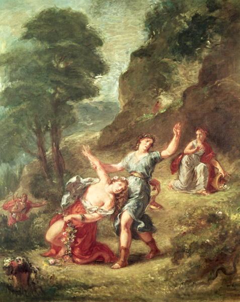 Eugene Delacroix Orpheus and Eurydice Spring from a series of the Four Seasons 1862